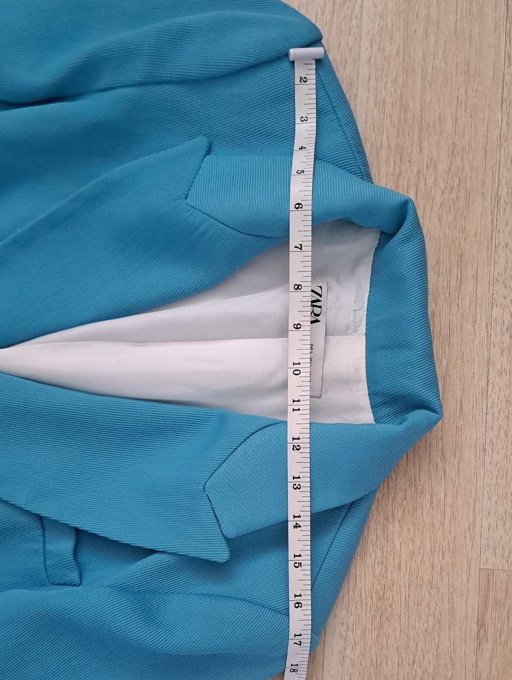 Zara Double-Breasted Bright Turquoise Blazer - Picture 8 of 13